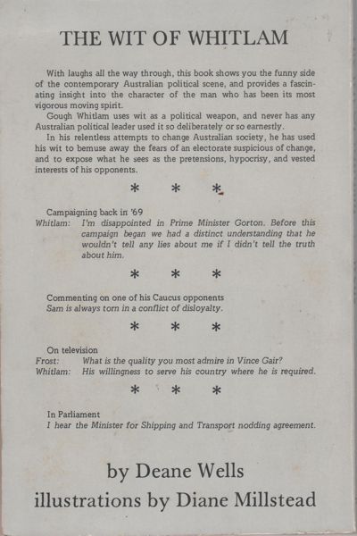 The Wit of Whitlam - Dean Wells 1976 - Gough Whitlam Paperback - USED